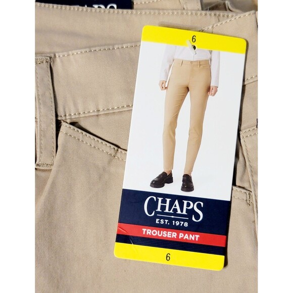 Chaps EST 1978 Women's Size 6 Straight Leg Pant Trousers Stretch Cotton Khaki - Picture 5 of 9